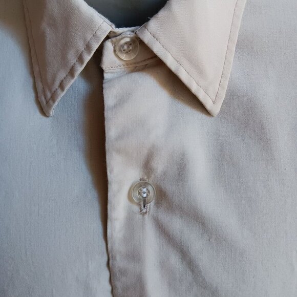 Vintage Kansas City Custom Uniform Company Beige Button-Up Work Shirt 16-34 - Picture 5 of 6